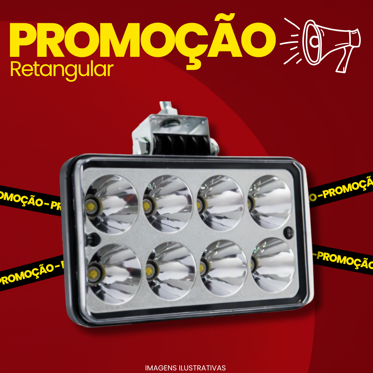 FAROL DE MILHA RETANGULAR 