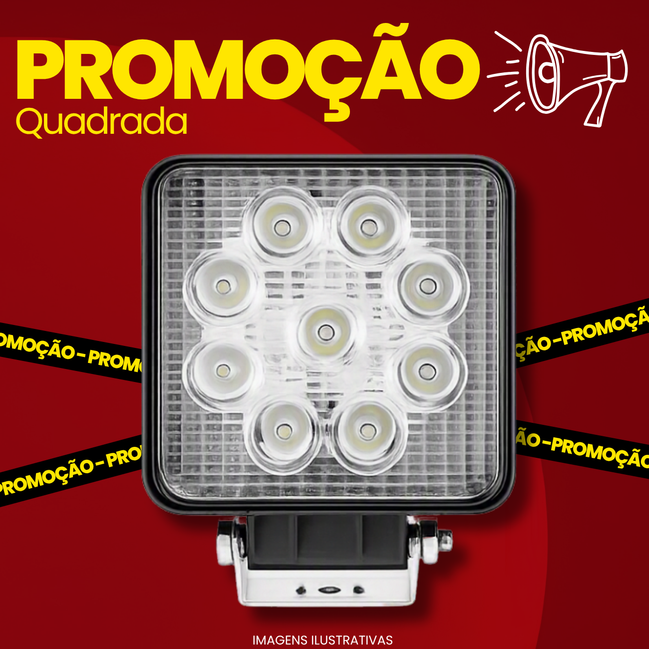 FAROL DE MILHA QUADRADO LED