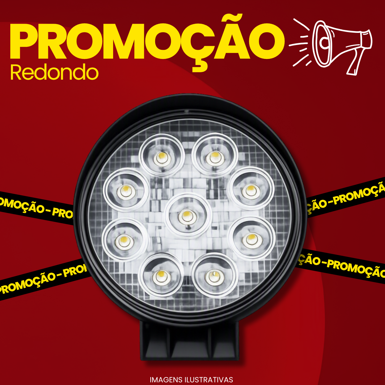 FAROL DE MILHA REDONDO LED