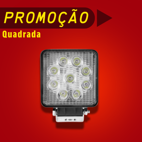 FAROL DE MILHA QUADRADO LED 