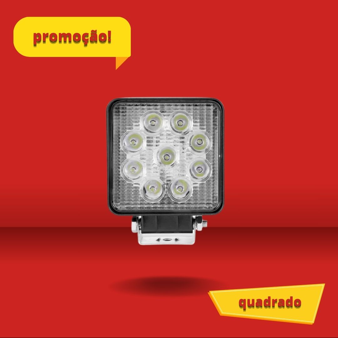 FAROL DE MILHA QUADRADO LED